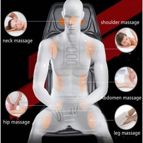 Electric Portable Heating Vibrating Back Massager Chair In Cussion Car Home Office Lumbar Neck Mattress Pain Relief