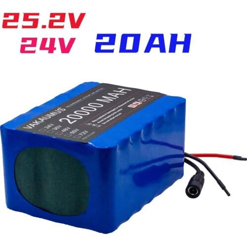 24V 20AH 6S6P 25.2V 250W 350W 500W Ebike Electric Bicycle Scooter Childrens Car Lawn Mower Sprayer 18650 Lithium Battery Pack