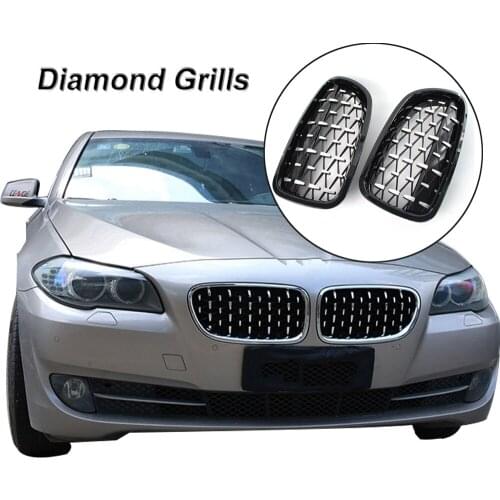 Chrome Diamond Grills Car Front Grille For BMW E87 E90 E92 E93 F20 F21 F30 F34 F35 E60 F10 F18 G30 G38 F45 F32 1/2/3/4/5 Series