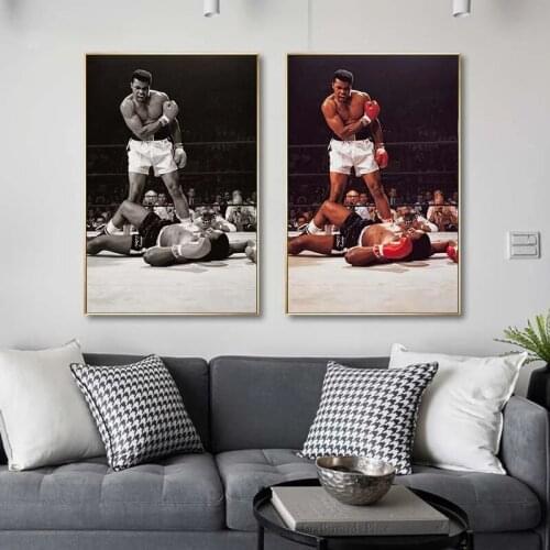 Classic Muhammad Ali Canvas Painting Famous Boxer Inspirational Poster Wall Art Print Pictures For Living Room Home Decor