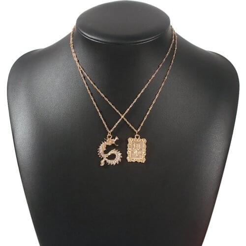 2020 Nieuwe Fashionable Personality Necklace Rose Dragon Pendant Female Versatile Mascotte Ornamenten Sieraden Gift