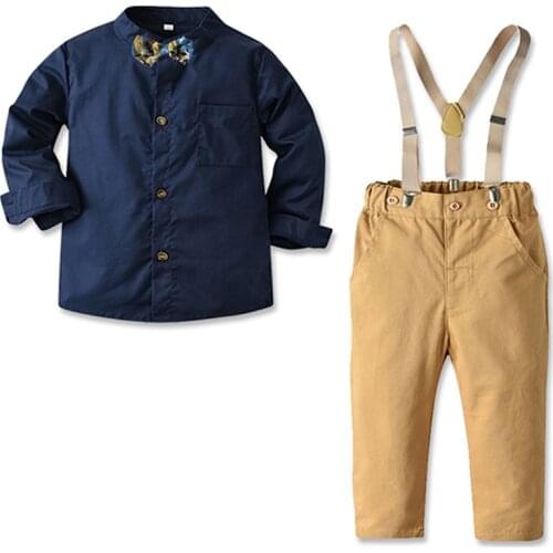 2Pcs Boys Clothes Sets 2021 Spring Autumn Long Sleeve Kids Gentleman Outfits Suits Children Clothing Boys Sets 2 3 4 5 6 Years