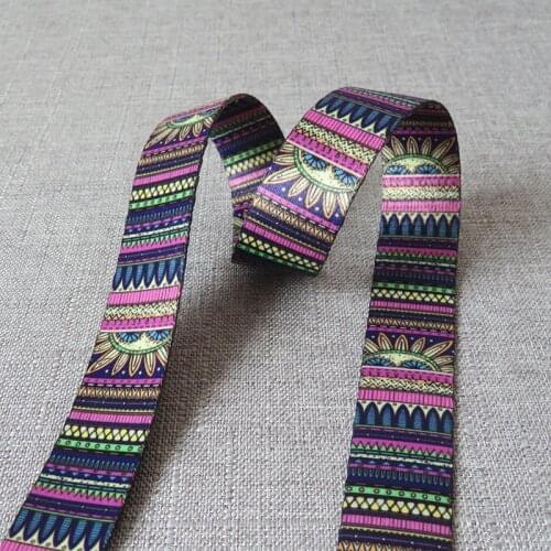 5 Yards Width 25mm Ethnic Style Webbing Luggage Belt Straps Dog Pet Collar Leash Harness Backpack Bag Clothing DIY Accessories