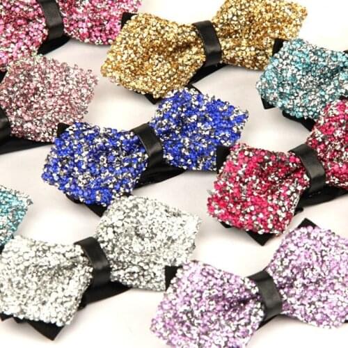 2016 New Specials Evening the butterfly british style self bowtie Diamond mens gold tie mens bow Tie size 12cm and 6cm