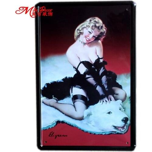 [ Mike86 ] Pin-up Sexy Bear Poster Art wall decoration House Cafe Pub Antique Metal signs A-251 Mix order 20*30 CM