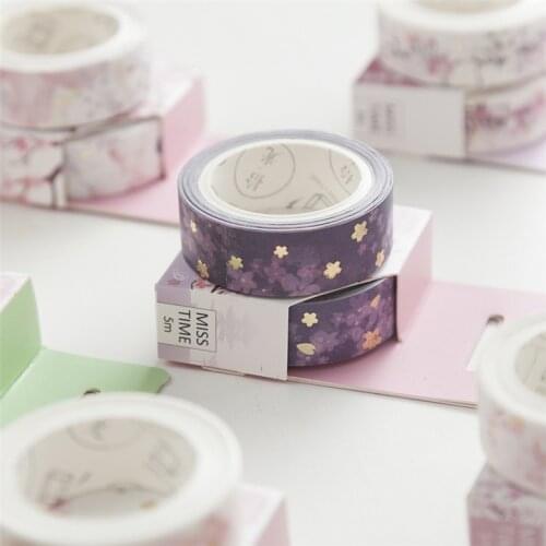 Cute Romantic Cherry Blossoms Decorative Adhesive Tape Washi Tape Masking Tape School Office Supply Sticker Label Stationery