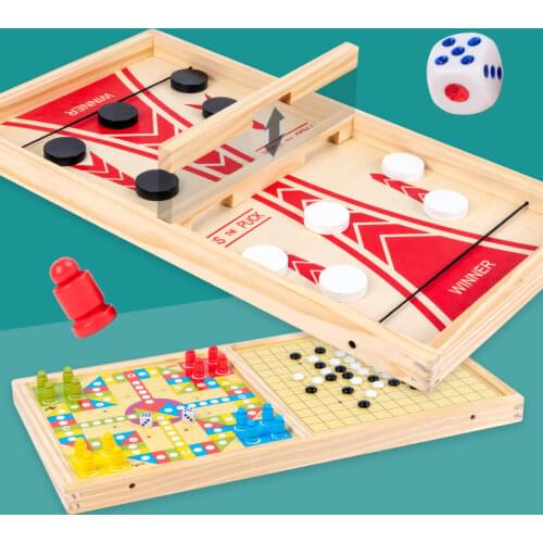 Multi-Function Fun Play Chess Two-Player Table Game Flying Homeschool Supplies Educational Children Adult Interactive Wooden Toy