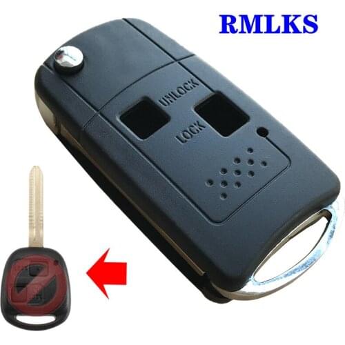 Modified Flip 2 3 Buttons Car Remote Key Case Fob For Toyota Prado Tarago Camry Corolla Rav 4 Avensis Echo TOY43 Blade
