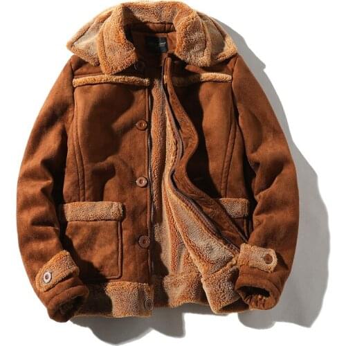 Mens Jackets Plus Size Parkas Jacket Solid Color Plus Velvet Thickening Retro Old Fur Male Jackest