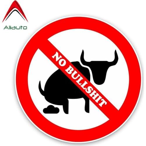 Aliauto Warning Car Sticker Personality Set of No Bullshit Decal Accessories PVC for Toyota Rav4 Jeep Renegade Turk Vw,10cm*10cm