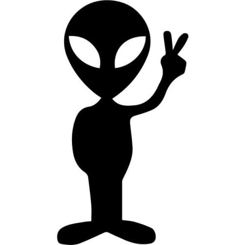 Dawasaru Alien Peace Lovely Car Stickers Personalized Decals Laptop Motorcycle Auto Accessories Decoration PVC,12cm*6cm