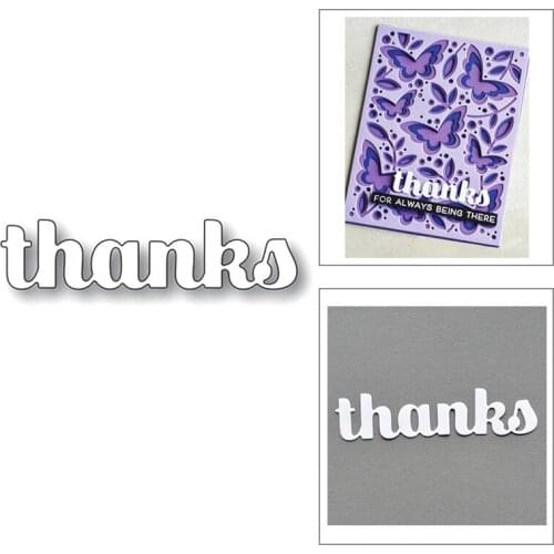 2020 New English Words Thanks Metal Cutting Dies For DIY Cut Paper Craft Making Greeting Card Scrapbooking and Album NO Stamps