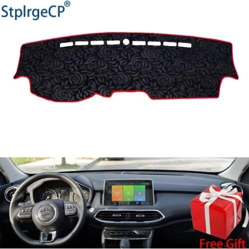 Latest Rose Pattern Non-slip Car Dashboard Cover Dash Mat Pad DashMat ANti-UV Car Sticker for MG HS 2017 2018 Car Styling