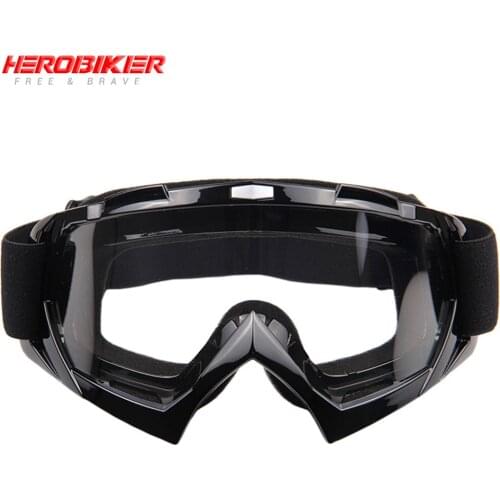 HEROBIKE New Motorcycle Off-Road Racing Goggles Winter Skate Sled ATV Eyewear Motocross DH MTB Glasses Single Lens Clears