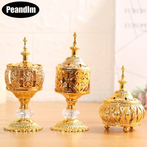 PEANDIM European Creative Incense Burner Middle East Metal Crafts Incense Burner Holder Home Sandalwood Insence Holder Decor