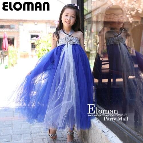Eloman 100% handmade tutu dress for girl birthday party princess flower girl tutu dresses for wedding and grand event