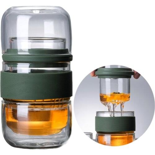 420ML Portable Tea Infuser Bottle Water Bottle Chinese Tea Strainers Simple Teapot Heat-Resistan Black Tea Teapot Office Kung Fu