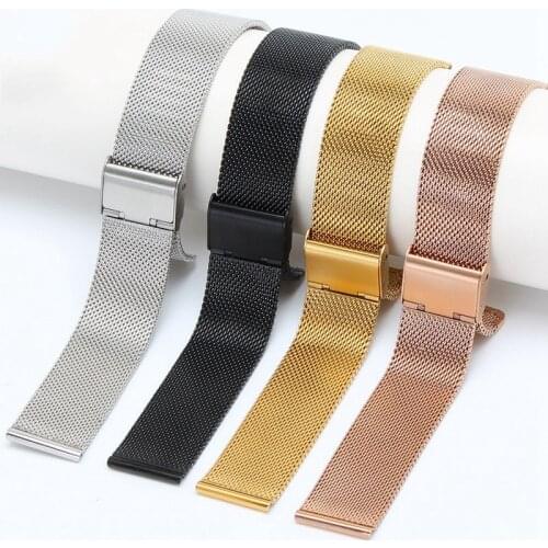 18mm 20mm 22mm Watch Band 304 Stainless Steel Milanese Strap Mesh Band Steel Strap Accessories Substitute DW Wristband