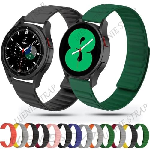 For Samsung galaxy watch 4 44mm 40mm Classic 42mm 46mm Strap Magnetic loop Watchbands Silicone Bracelet 20/22 Watch Band galaxy3