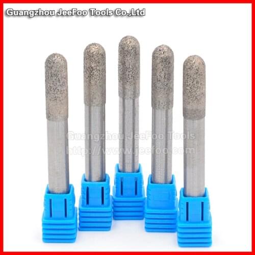 Ball Nose Endmill Sintered Diamond Engraving Tools CNC Router Tools Cutter for Stone/Granite/Marble 3D Milling Engraving