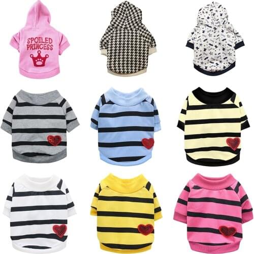 Cute Small Dog Hoodie Coat Autumn Warm Pet Clothes for Chihuahua Shih Tzu Sweatshirt Puppy Cat Pullover Dogs Pets Clothing