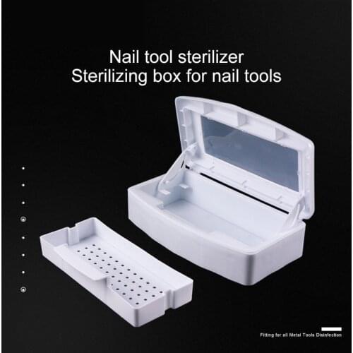 Nail Sterilizer Box For Nail Dry Heat Sterilization With Alcohol Disinfection Box For Sterilize Manicure Salon Nail Metal Tools