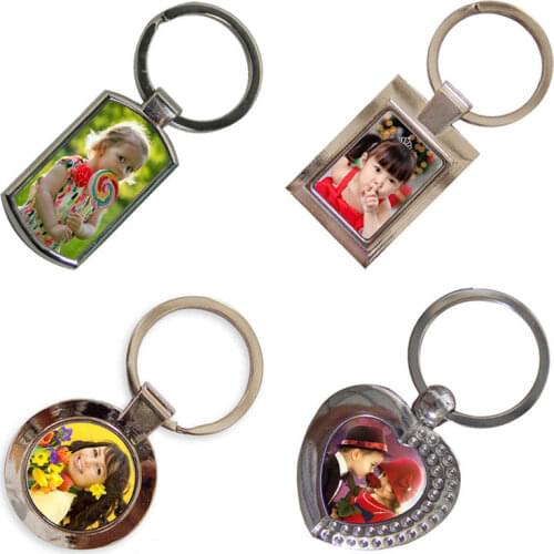 Sublimation keychains blank metal key ring hot transfer printing diy custom consumables personality gift 15pieces/lot