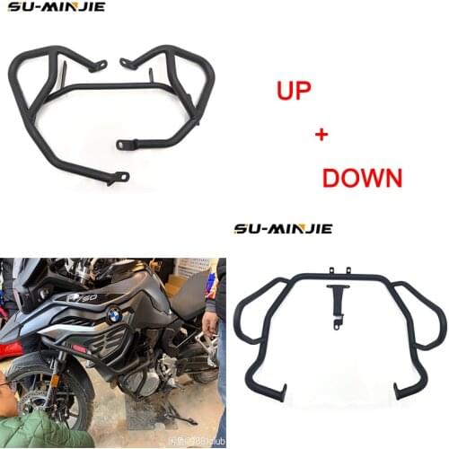 SUMINJIE For BMW F750GS F850GS 2019 Motorcycle Tank protector Upper & Lower Carsh Bars Guard Engine Bumper Cover Black f750gs