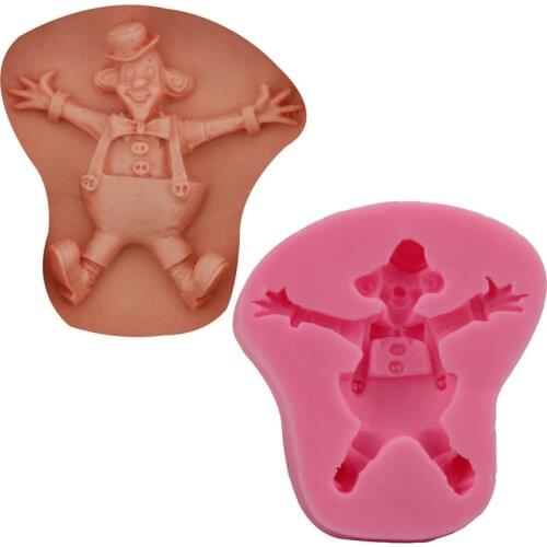 Cartoon clown fondant silicone mold chocolate cake baking mold DIY glue drop handmade ornaments