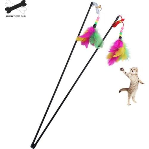 High Quality Pet Cat Toy NewDesign Bird Feather Plush Plastic Toy for Cats Cat Catcher Teaser Toy