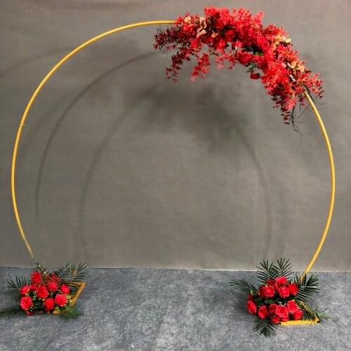 Iron Circle Wedding Arch Props Background Single Arch Flower Outdoor Lawn Wedding Flower Door Rack Wedding Birthday Decoration