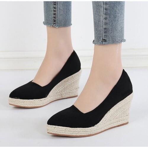 2021 Princess Kates Same Suede Wedge Single Shoes Womens Shallow Mouth Espadrilles Spring and Autumn New Sandals High Heels