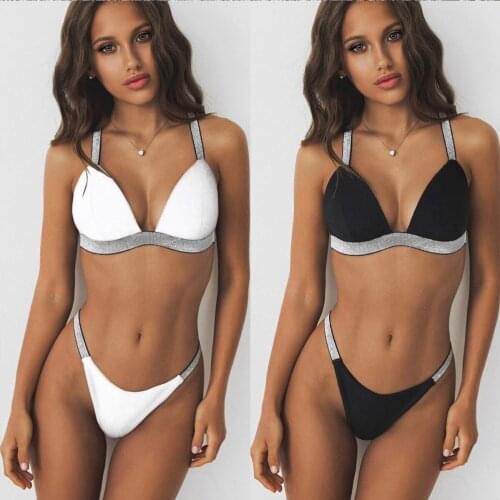 Women Summer Push-up Padded Bra Bandage Bra Swimwear Bandage Bikini Set Swimsuit Triangle Swimwear Bathing Suit