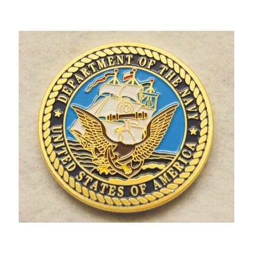 Gold paint coins cheap US NAVY Challenge Coin hot sales Sailors Seals Military Service Veteran coins low price Custom usa coins