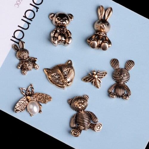 10 Pcs/Lot Rhinestone Pearl Plate Diamond Button Jewelry Scarf For Hair Accessories Sewing Decorative Clothing Coat Buttons