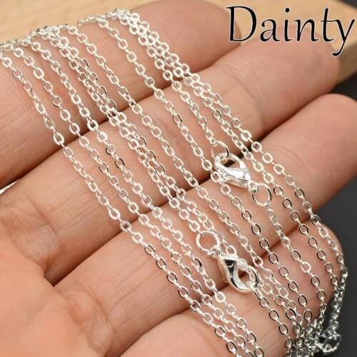 100 pcs - 16 18 20 Inch Silver Plated Necklace Chain, Silver Plated Chain Necklace, DAINTY necklace chain, Dainty Chain Necklace