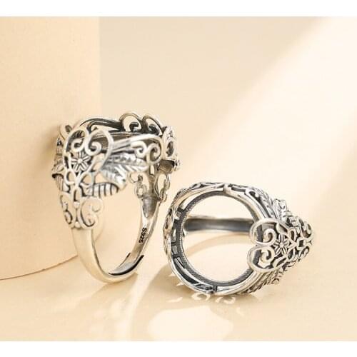 15*18mm 925 STERLING SILVER Semi Mount Bases Blanks base blank Pad rings ring Setting set diy A5511