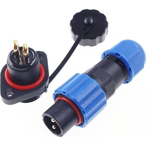 2 Pcs SD/16 Aviation Waterproof Connector IP68 Plug Socket Flange Wire Cable Male Female 2/3/4/5/6/7/9 Position M16 Threaded