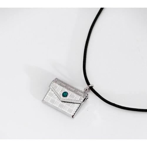 20pcs/Lot Envelope Shaped Photo Frame Floating Locket Necklace Chocker Can Open Women Memorial Fashion Jewelry Wholesale