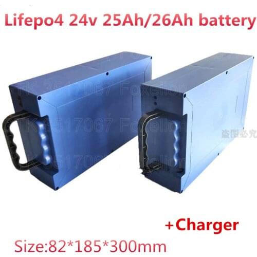2000 time cycles 24v 25Ah Lifepo4 25.6v 24Ah 26Ah battery pack 50A BMS for electric scooter e-bike power supply 29.2v 5A charger