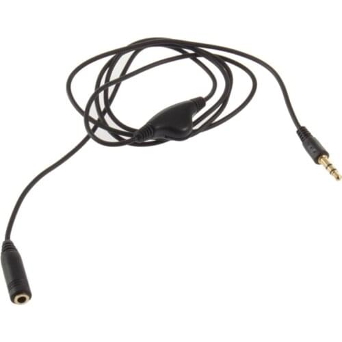 3.5mm M/F 1M Audio Extension Stereo Headphone Cord Cable with Volume Control Drop Shipping