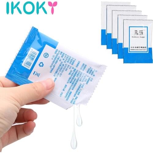 IKOKY 5ml 5pcs Soluble Lube Water Based Gel Lubricant Oil Smooth Passion Accessories for Sex Anal Plug Vibrators Couples Tools