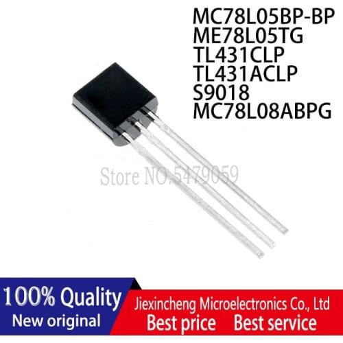 50PCS MC78L05BP-BP 78L05BP ME78L05TG 78L05 TL431CLP TL431C TL431ACLP TL431AC S9018 MC78L08ABPG MC78L08ABP New original