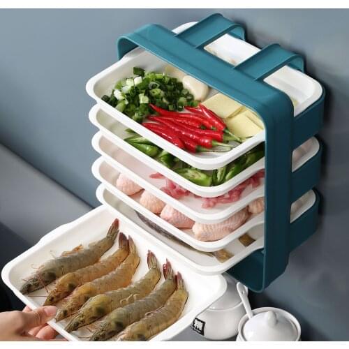 6 Layers Kitchen Food Storage Rack Ingredient Organizer Plastic Food Storage Shelf Kitchen Organizer Shelves