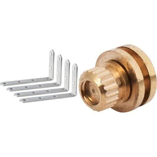 8 Pcs/Set Copper Speaker Suspension Spikes Isolation Stands Foot Base Pad with 4Pcs Corner Brackets 3 x 5 Inch