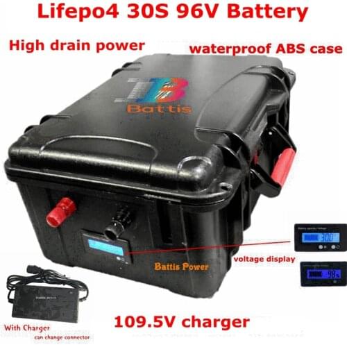 Lifepo4 96v 20Ah battery pack lifepo LFP 35A BMS 109.5v for inverter energy EV power supply ebike scooter 3000W+ 5A charger