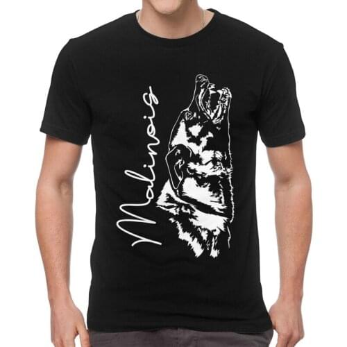Belgian Malinois Dog Portrait T-Shirts Men T Shirt Short Sleeve Mechelaar Pet Shepherd Dog Tshirts Cotton Tees Top Clothes
