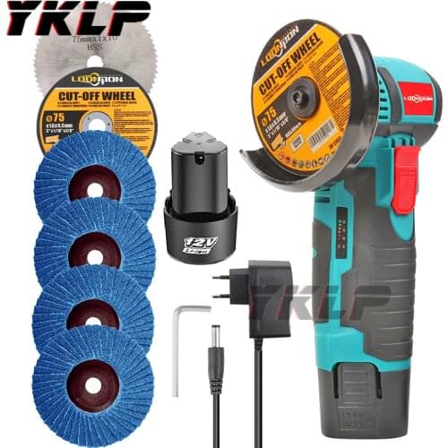 Cordless Angle Grinder Mini 12 Volt. Brushless Cordless Angle Grinder Mini Cutter With Saw Bladeand 1/2 Lithium Battery