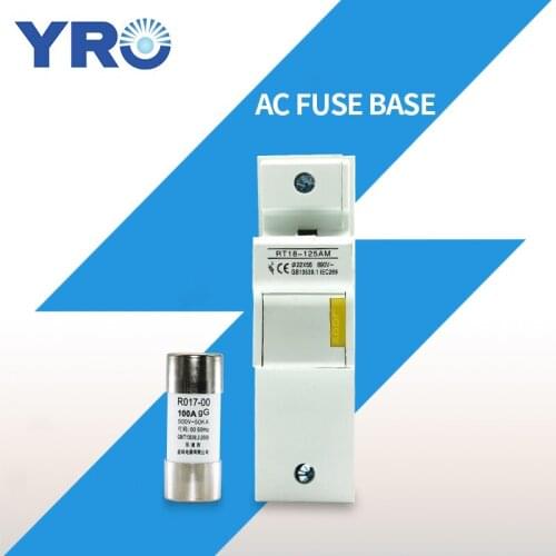 AC 1Sets 1P Fuse Base 690V With 22x58MM Fast Blow Ceramic Fuse Core 63A 80A 100A 125A RO17