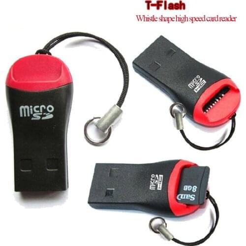 Cartoon Whistle Shape Mini USB 2.0 Micro UE TF Flash Memory Card Reader, 1 in 1 SD Reader Adapter For Laptop Mobile phone